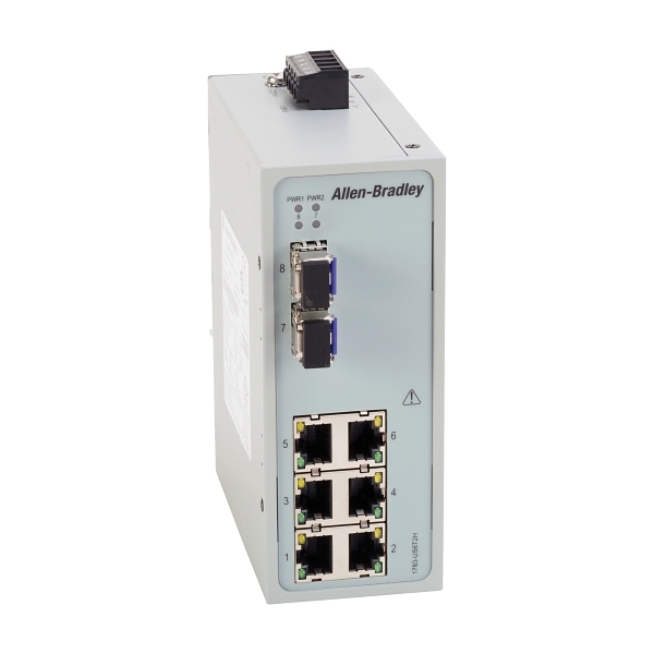 AB Stratix 2000 Unmanaged Switch 8 X 100MB Copper Ports 2x 1GB Fiber