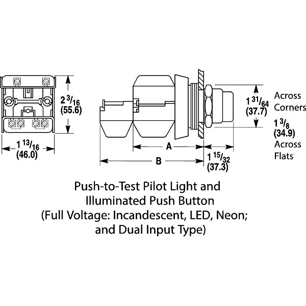 Allen Bradley H Pilot Light Mm Complete Plastic Fs Push To Test