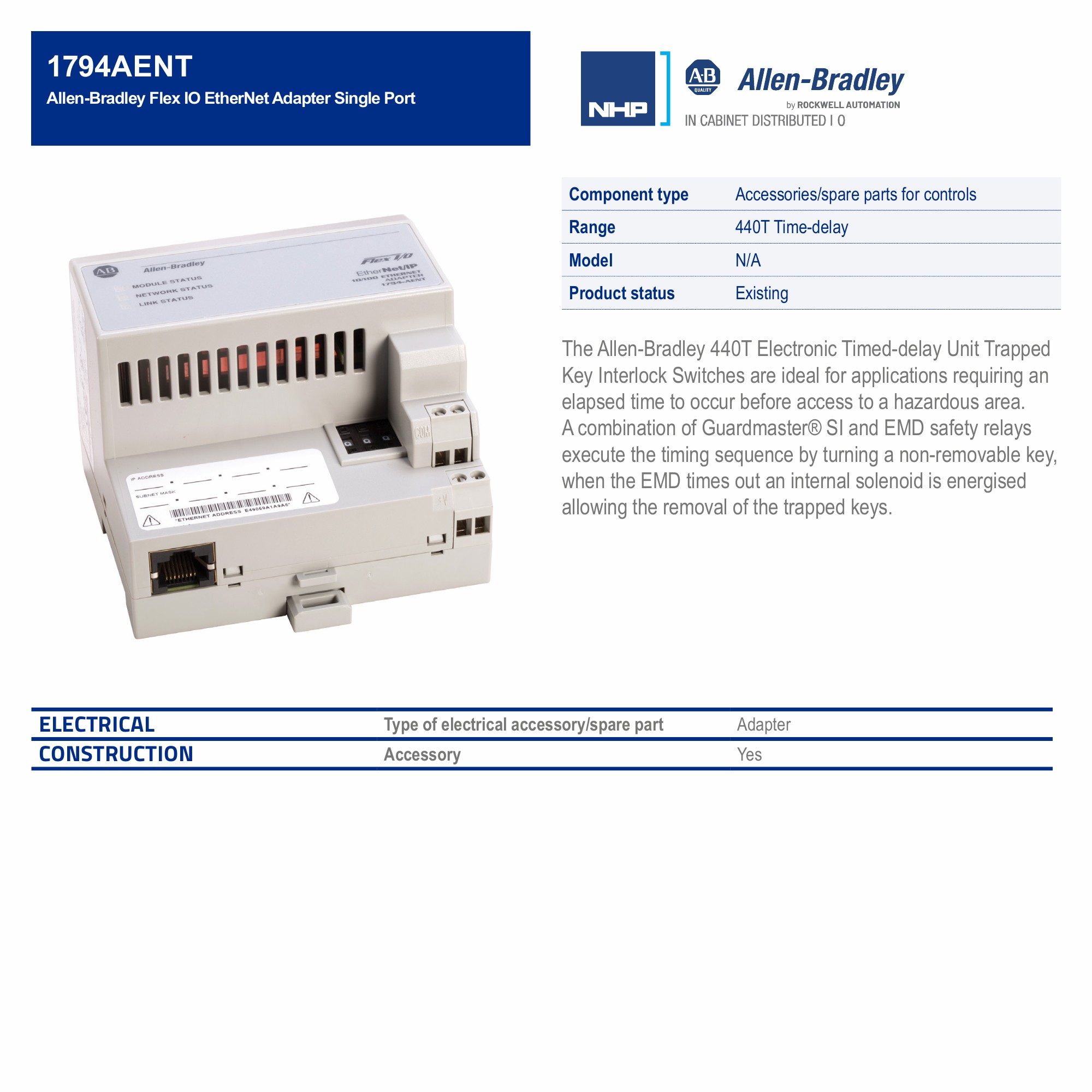 Allen-Bradley Flex IO EtherNet Adapter Single Port