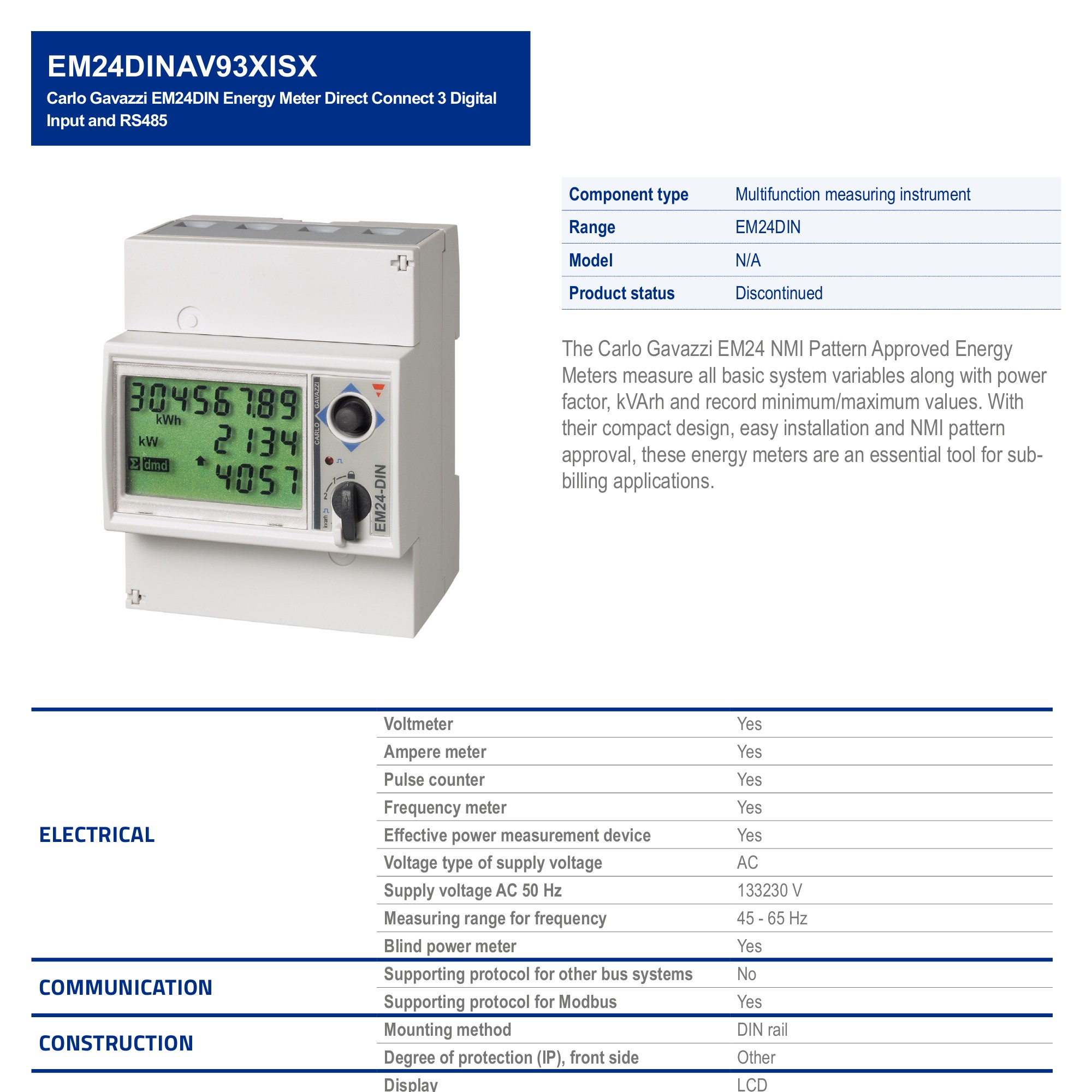 ALIMENTATORE DIN 48V 625mA 30 Watt CARLO GAVAZZI