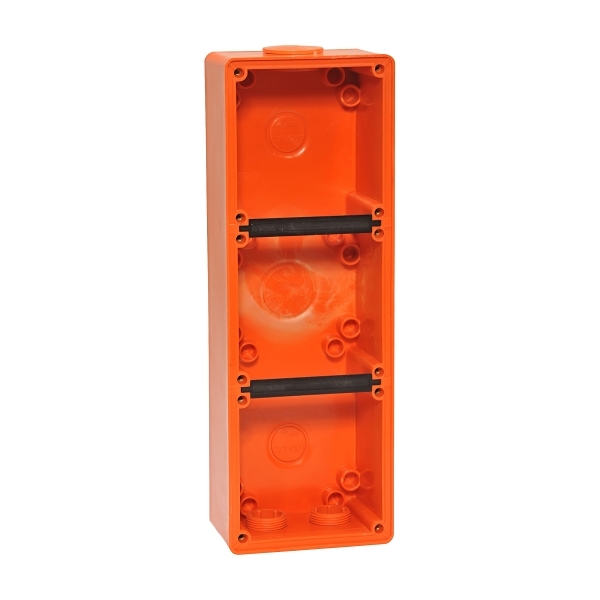 NHP ISO Back Box/Base, 3 Gang (1 x 3) - Large 63mm depth, Resistant Orange