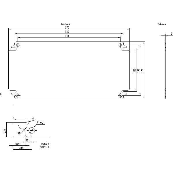 nVent HOFFMAN STB/SSTB Mounting Plate Steel H300 x W300mm for STB and ...