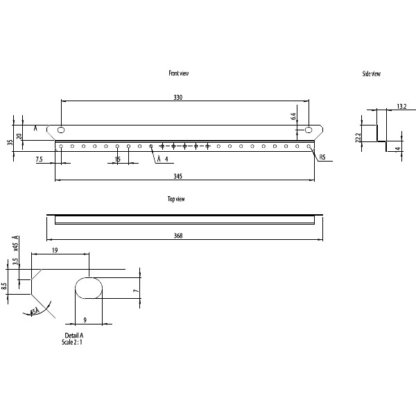 nVent HOFFMAN STB/SSTB Din Profiles to suit STB and SSTB H500mm