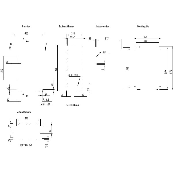 Nvent Hoffman Mas Enclosure Wall Mount Mild Steel Ip H X W X