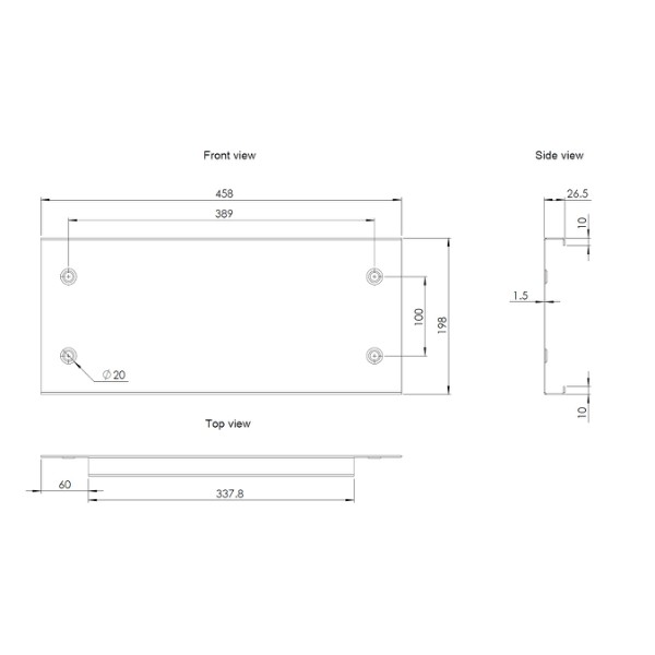 nVent HOFFMAN MCS/MCD/MKS/MKD FS Plinth Mild Steel RAL 7022 Sides H200 ...